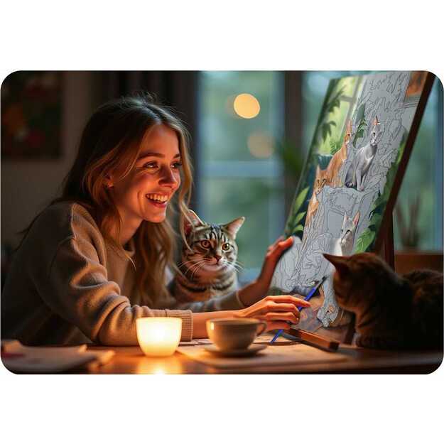 Paveikslas tapybai pagal skaičius 40x50 cm Massido Katės