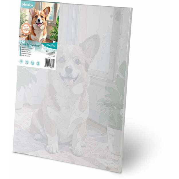 Paveikslas tapybai pagal skaičius 40x50 cm Massido Corgi šuo 1