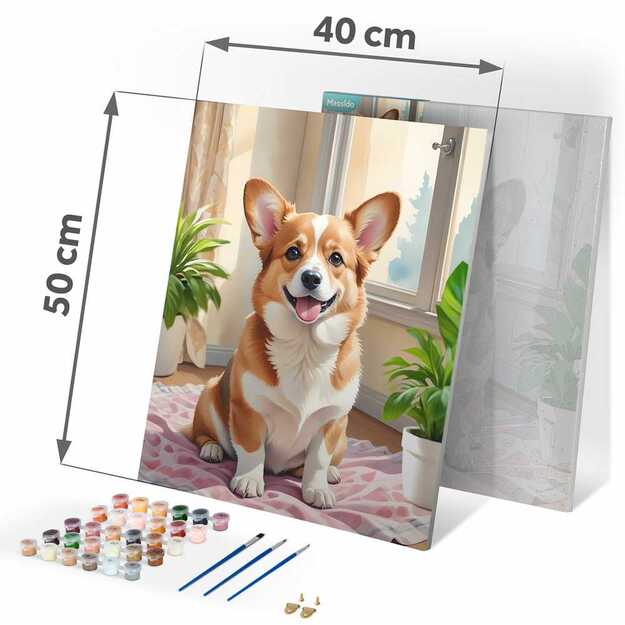 Paveikslas tapybai pagal skaičius 40x50 cm Massido Corgi šuo 3