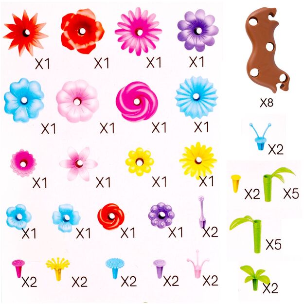 Konstruktorius gėlės, 48 vnt, 8