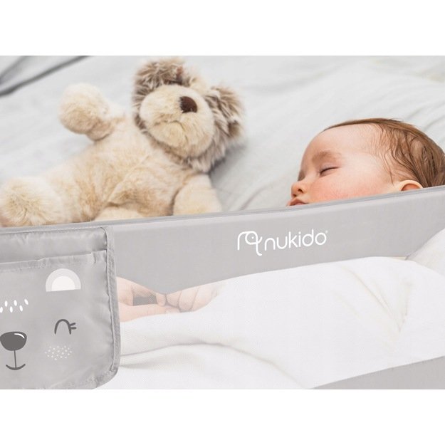 Apsauginis turėklas lovai Nukido 180 x 42 x 35 cm, pilkos spalvos 8