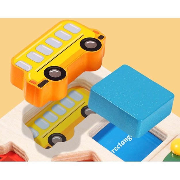 Montessori medinė magnetinė labirinto lenta Mokausi spalvų ir skaičiuoti 7