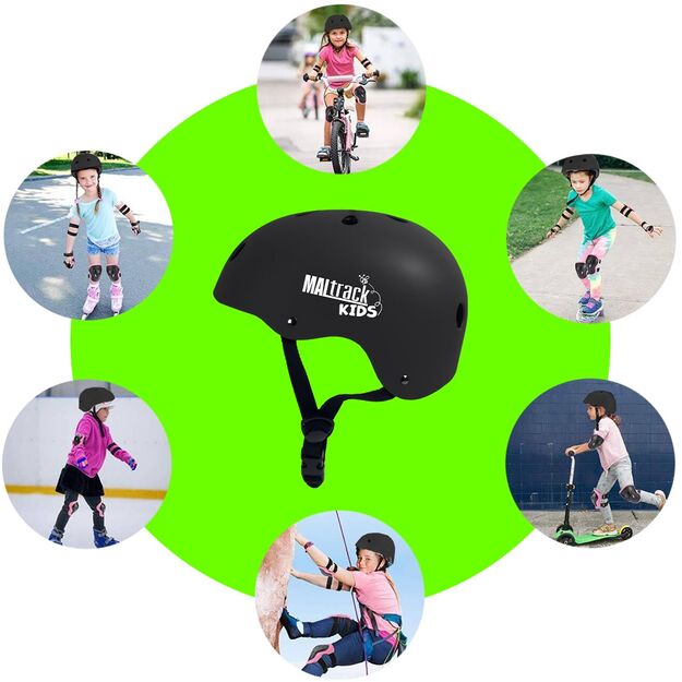 Vaikiškas dviračio šalmas, reguliuojamas, 48–54 cm, juodas 3