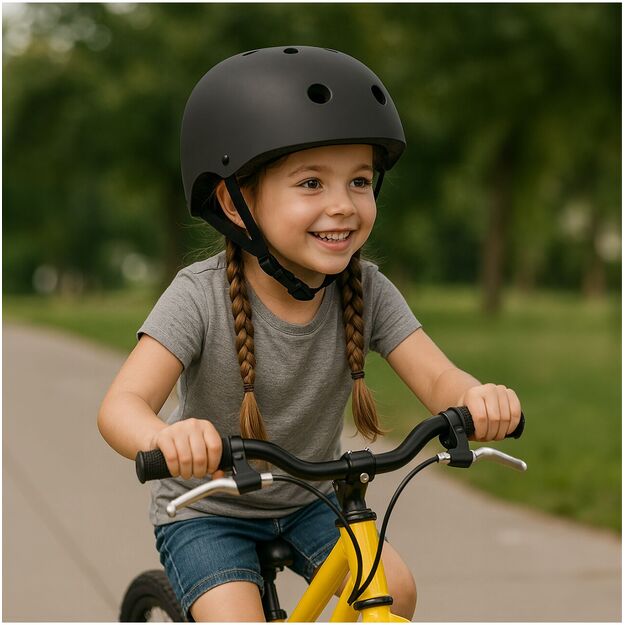 Vaikiškas dviračio šalmas, reguliuojamas, 48–54 cm, juodas 8