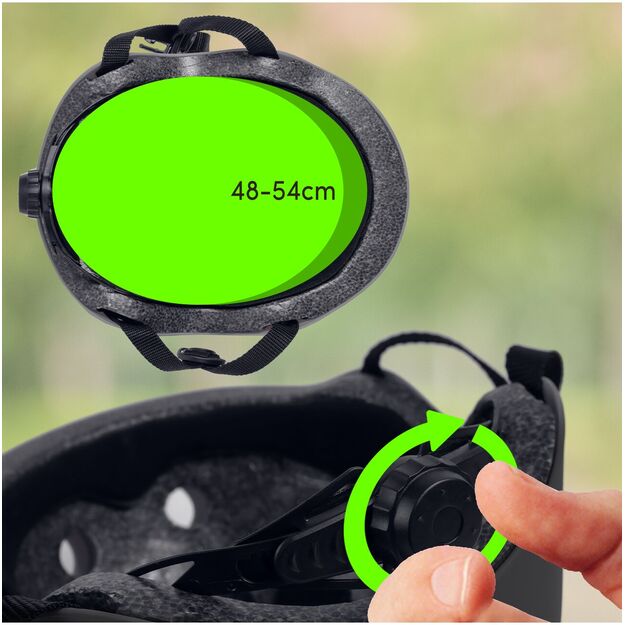 Vaikiškas dviračio šalmas, reguliuojamas, 48–54 cm, juodas 10