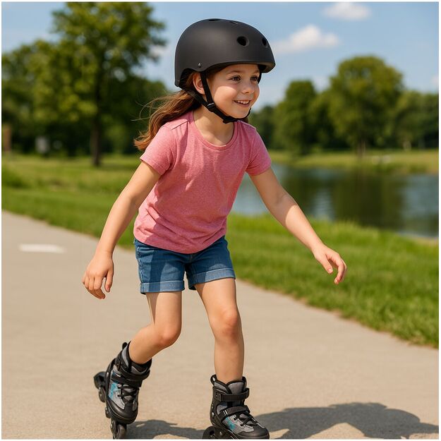 Vaikiškas dviračio šalmas, reguliuojamas, 48–54 cm, juodas 13