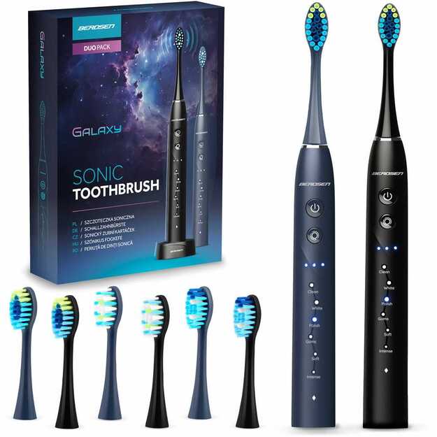 Berdsen Galaxy Duo sonic dantų šepetėlių rinkinys iš 2 vnt 21