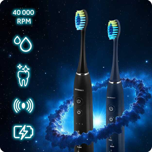 Berdsen Galaxy Duo sonic dantų šepetėlių rinkinys iš 2 vnt 16
