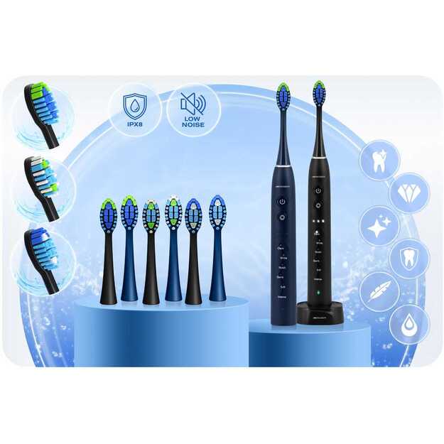 Berdsen Galaxy Duo sonic dantų šepetėlių rinkinys iš 2 vnt 2