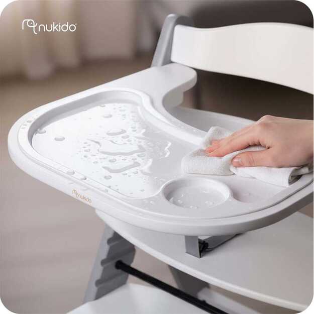 NUKIDO Nelo Medinė sulankstoma maitinimo kėdutė su reguliuojamais dirželiais 2