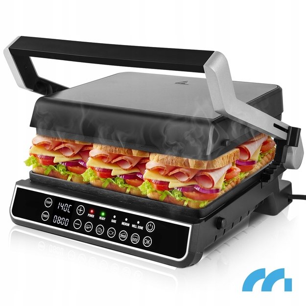 Didelis sumuštinių kepimo grilis, elektrinis sulankstomas skrudintuvas, „Panini“, 2500 W 1