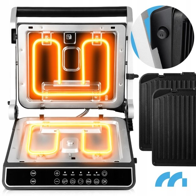 Didelis sumuštinių kepimo grilis, elektrinis sulankstomas skrudintuvas, „Panini“, 2500 W 6