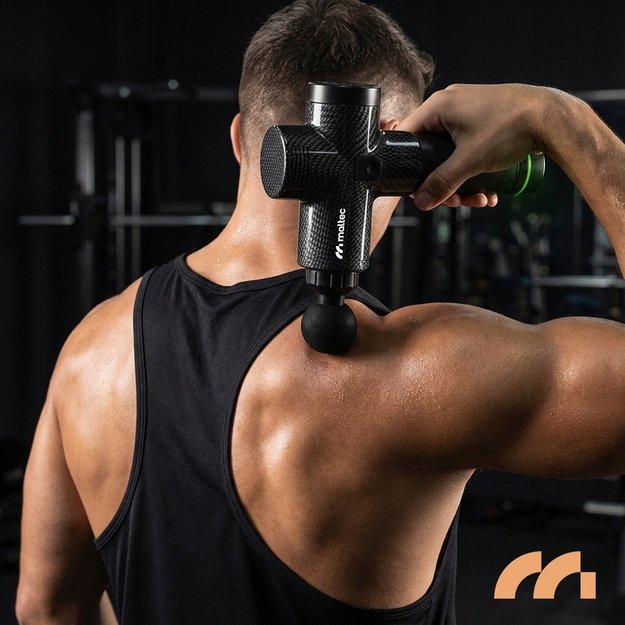 Masažo pistoletas nugarai, kūnui, pėdoms, masažinio pistoleto dėklas, 6 antgaliai, MalTec 9