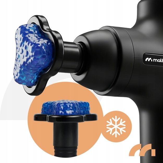 Masažo pistoletas nugarai, kūnui, pėdoms, masažinio pistoleto dėklas, 6 antgaliai, MalTec 4