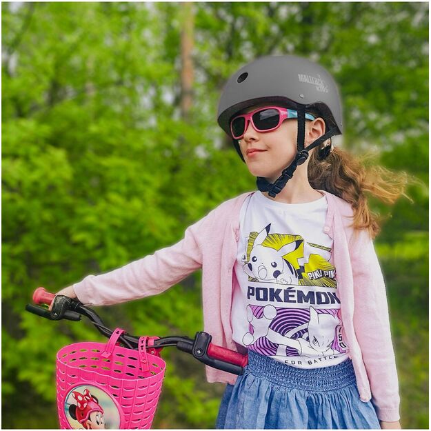 Vaikiškas dviratininko šalmas, reguliuojamas, 48–54 cm, pilkas 5