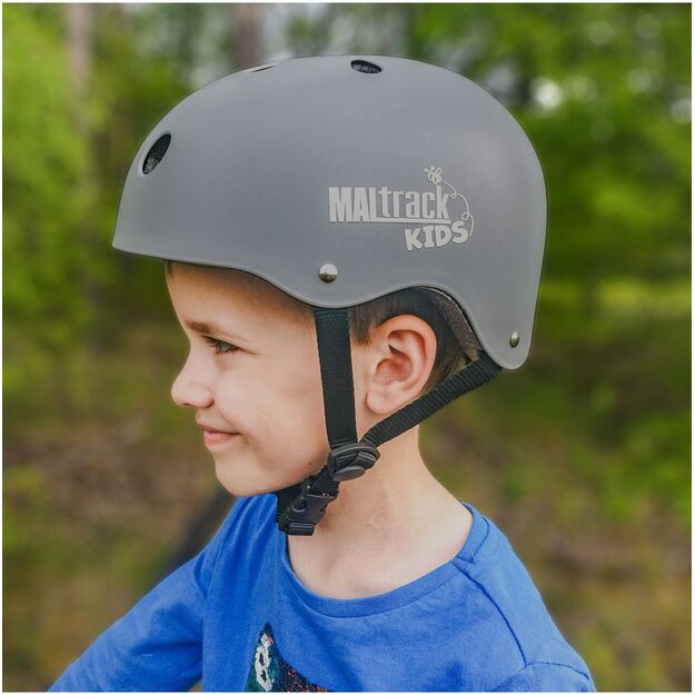 Vaikiškas dviratininko šalmas, reguliuojamas, 48–54 cm, pilkas 14