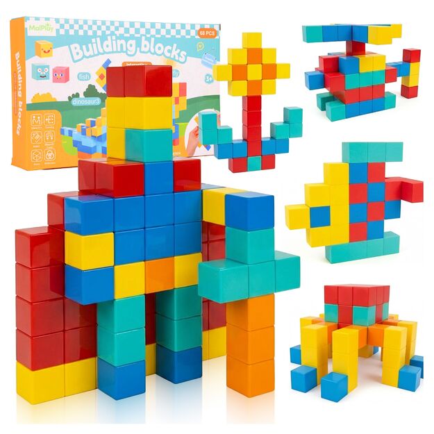 Magnetinis kubelių konstruktorius, 68 vnt.