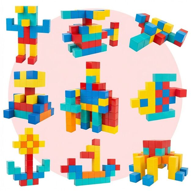 Magnetinis kubelių konstruktorius, 68 vnt. 2