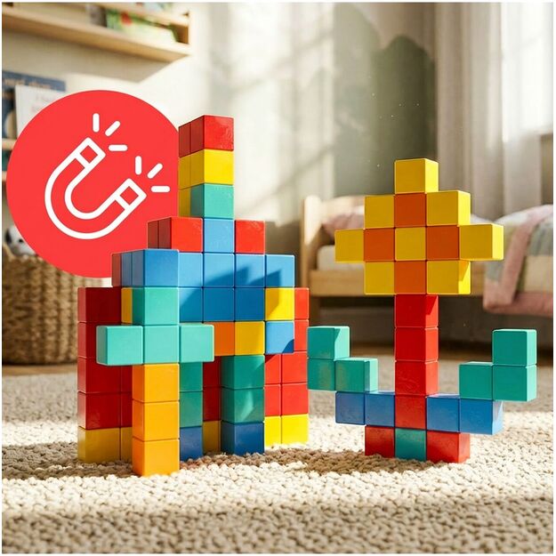 Magnetinis kubelių konstruktorius, 68 vnt. 1