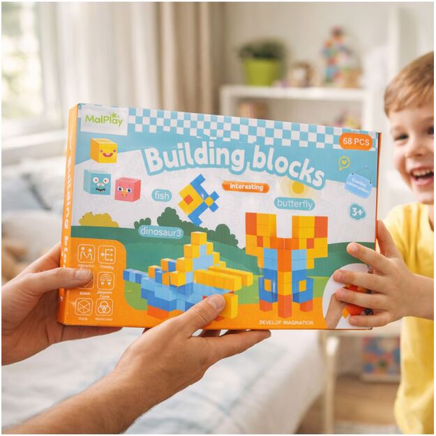 Magnetinis kubelių konstruktorius, 68 vnt. 7