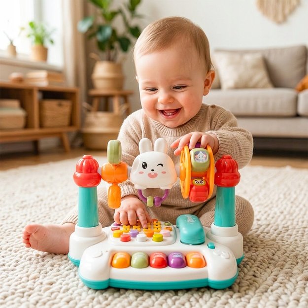 Lavinamasis žaislas barškantis telefonas kūdikiams Triušiukas 4