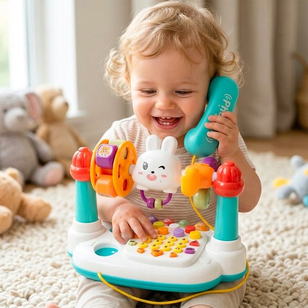 Lavinamasis žaislas barškantis telefonas kūdikiams Triušiukas 2