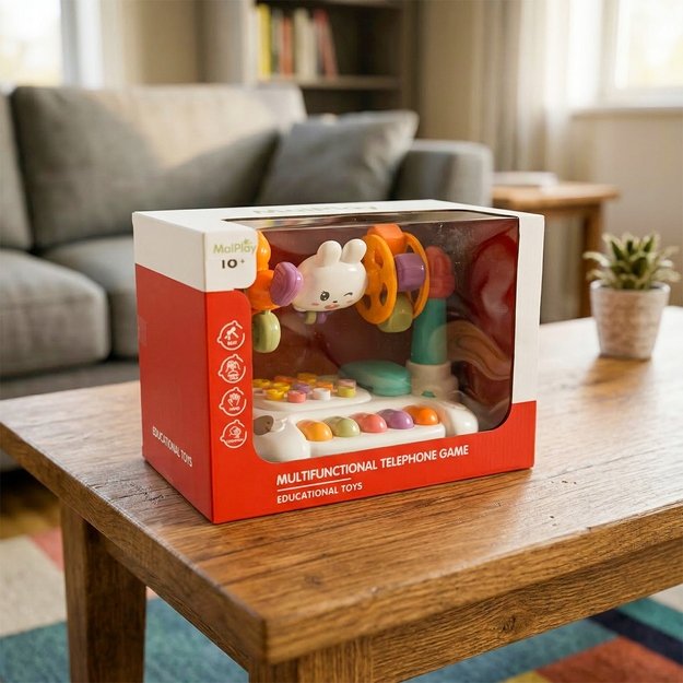 Lavinamasis žaislas barškantis telefonas kūdikiams Triušiukas 8