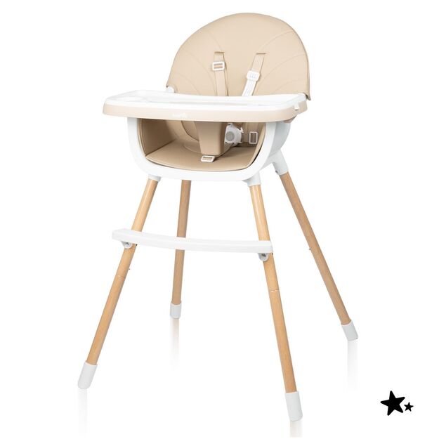 Sulankstoma vaikiška maitinimo kėdutė su reguliuojamu padėklu ir saugos diržu 3in1 BITEO 9