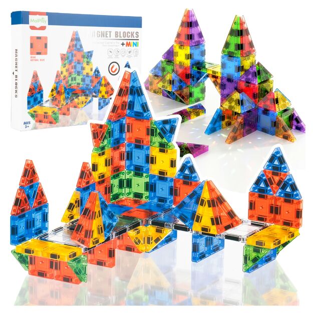 Magnetinis konstruktorius 3,75 cm mini blokeliais, 76 vnt.