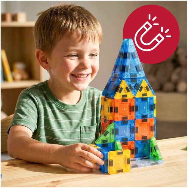Magnetinis konstruktorius 3,75 cm mini blokeliais, 76 vnt. 3