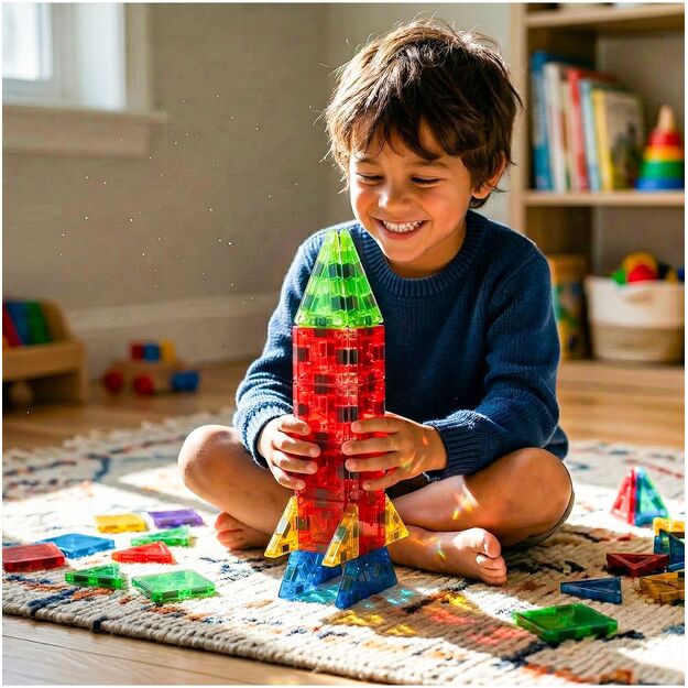 Magnetinis konstruktorius 3,75 cm mini blokeliais, 76 vnt. 7