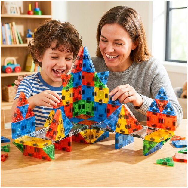 Magnetinis konstruktorius 3,75 cm mini blokeliais, 76 vnt. 8