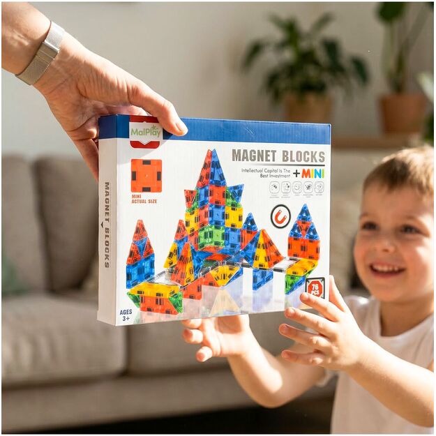 Magnetinis konstruktorius 3,75 cm mini blokeliais, 76 vnt. 11