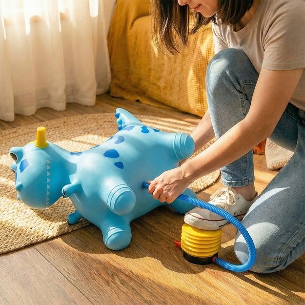 Pripučiamas guminis šokliukas Dinozauras su pompa, 48 cm 7