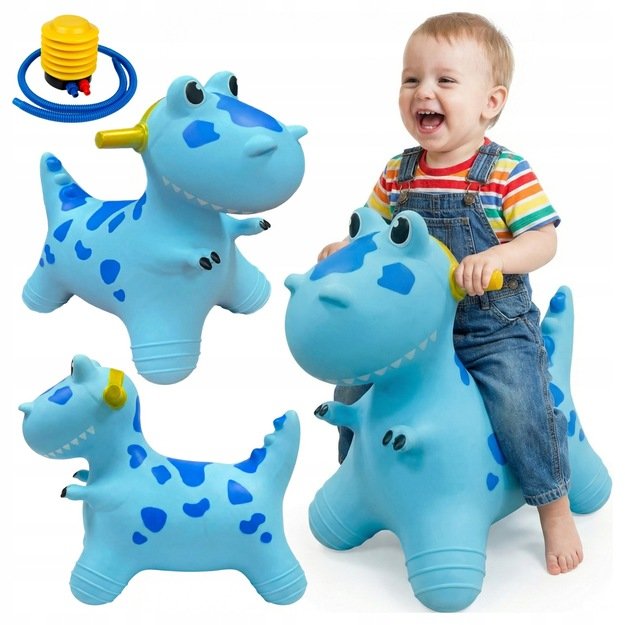 Pripučiamas guminis šokliukas Dinozauras su pompa, 48 cm