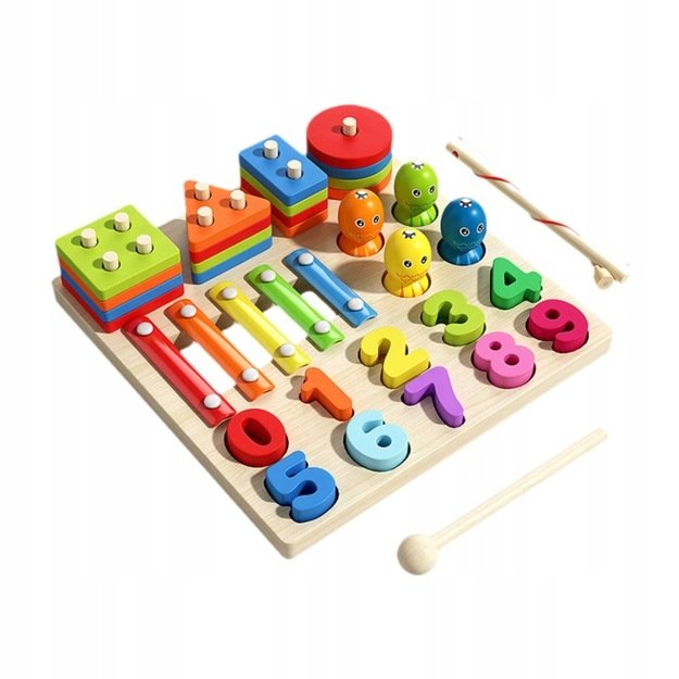 Lavinamoji medinė lenta rūšiuoklis edukacinis žaidimų rinkinys