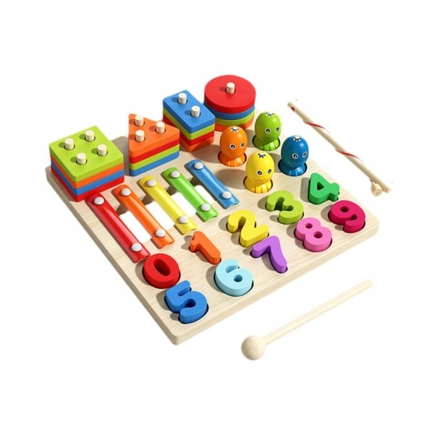 Lavinamoji medinė lenta rūšiuoklis edukacinis žaidimų rinkinys 3