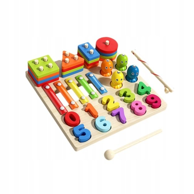 Lavinamoji medinė lenta rūšiuoklis edukacinis žaidimų rinkinys 4
