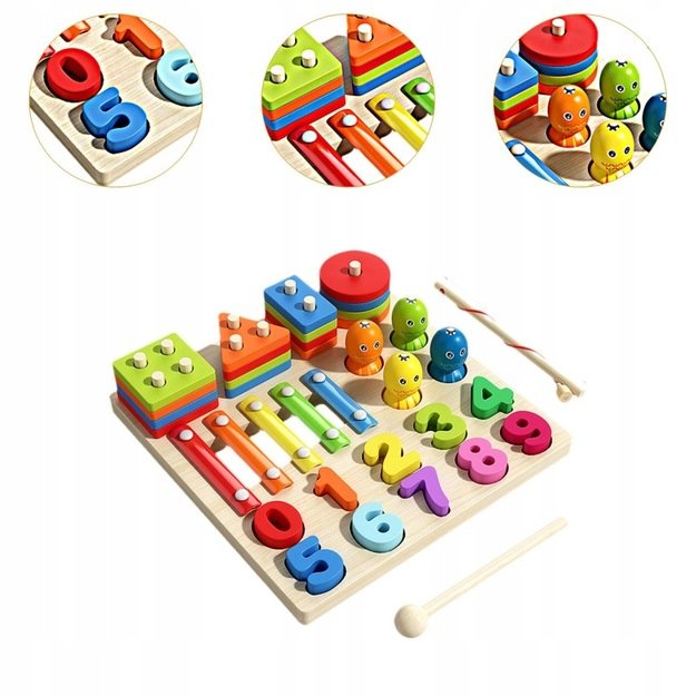 Lavinamoji medinė lenta rūšiuoklis edukacinis žaidimų rinkinys 1