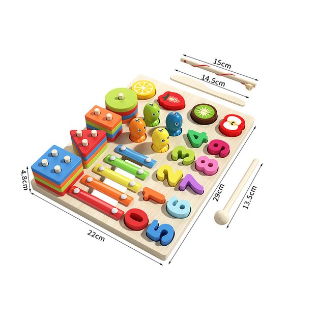 Lavinamoji medinė lenta rūšiuoklis edukacinis žaidimų rinkinys 2