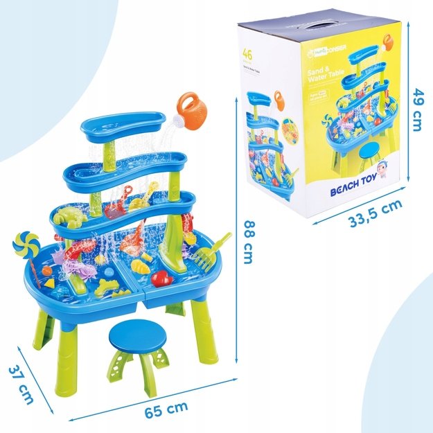 Smėlio ir vandens žaidimų stalas su priedais, 46 el. 4