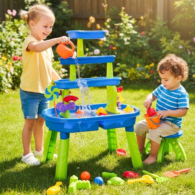 Smėlio ir vandens žaidimų stalas su priedais, 46 el. 6