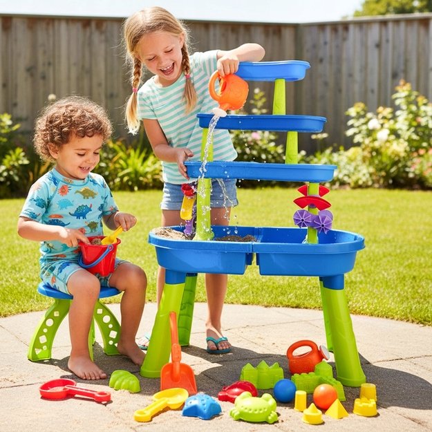 Smėlio ir vandens žaidimų stalas su priedais, 46 el. 8