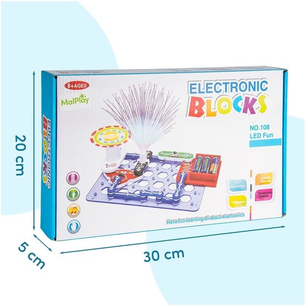 Mažas elektronikos rinkinys vaikams, elektros grandinėms, LED eksperimentams, 8+