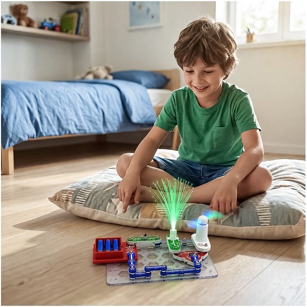 Mažas elektronikos rinkinys vaikams, elektros grandinėms, LED eksperimentams, 8+