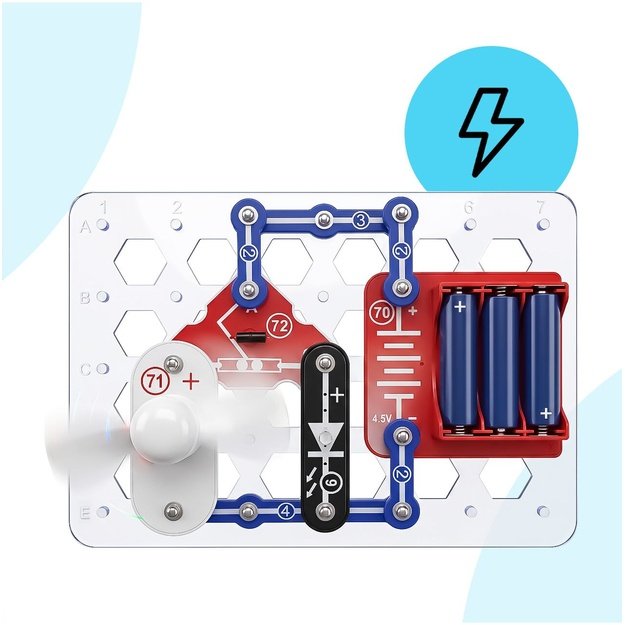 Mažas elektronikos rinkinys vaikams, elektros grandinėms, LED eksperimentams, 8+