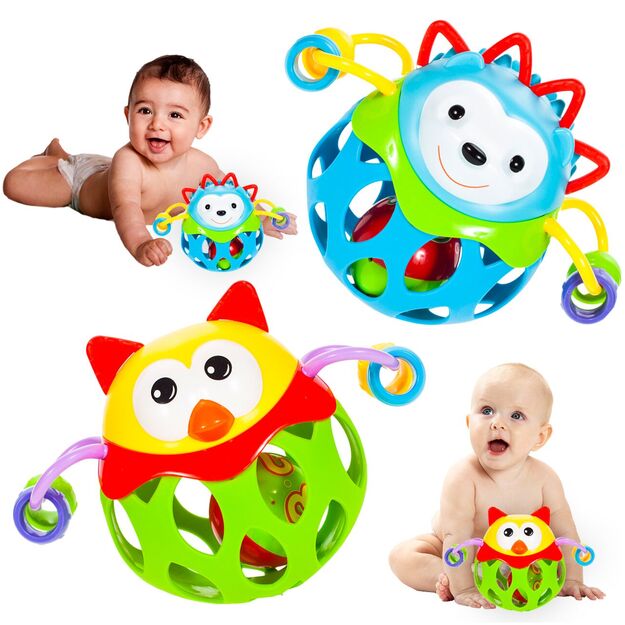 Minkštas barškutis kramtukas kūdikiams  Pelėda