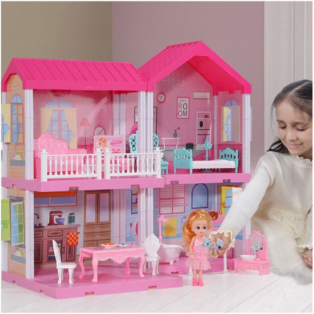 Didelis lėlių namelis su LED apšvietimu 3in 1, 71 cm 7