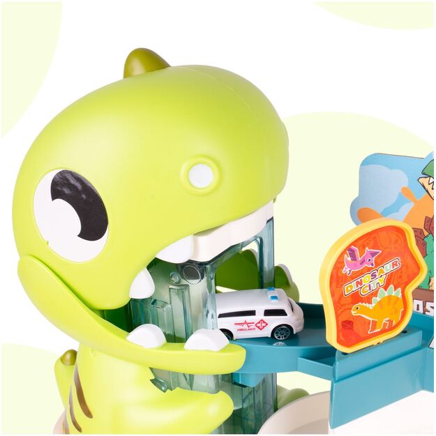 Žaislinė automobilių stovėjimo aikštelė Dinozauras, 6 automobiliai 3