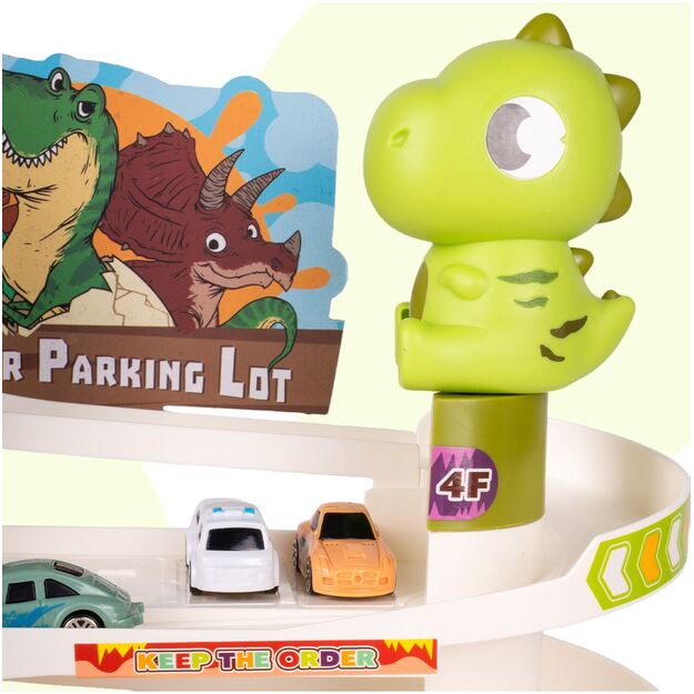 Žaislinė automobilių stovėjimo aikštelė Dinozauras, 6 automobiliai 5